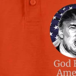 Trump God Bless America Gift Dry Zone Grid Performance Polo