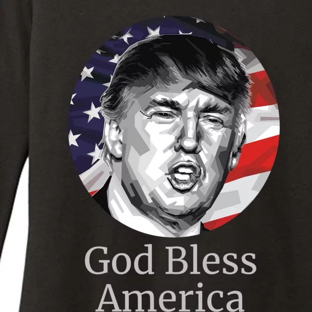 Trump God Bless America Gift Womens CVC Long Sleeve Shirt