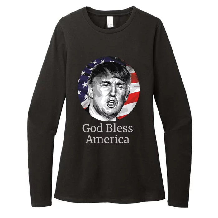 Trump God Bless America Gift Womens CVC Long Sleeve Shirt