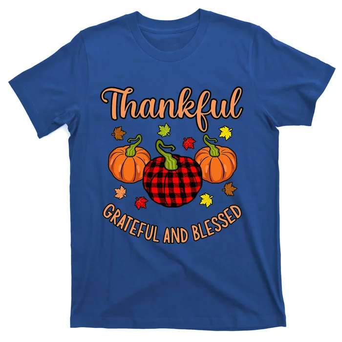 Thankful Grateful Blessed Turkey Thanksgiving Family T-Shirt