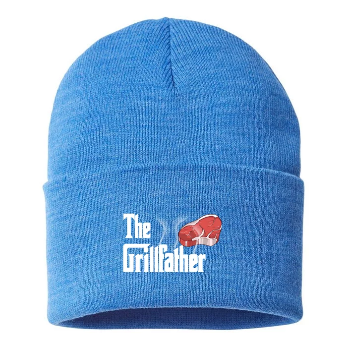 The Grillfather Bbq Grill Smoker Barbecue Grilling Gift Sustainable Knit Beanie