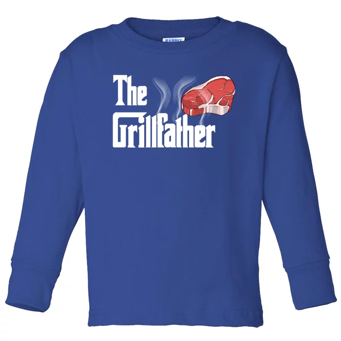 The Grillfather Bbq Grill Smoker Barbecue Grilling Gift Toddler Long Sleeve Shirt