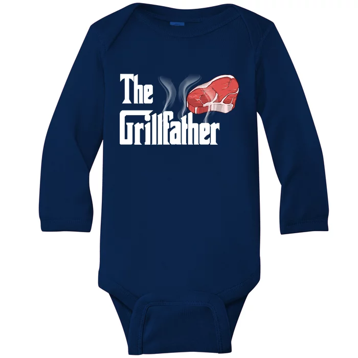 The Grillfather Bbq Grill Smoker Barbecue Grilling Gift Baby Long Sleeve Bodysuit