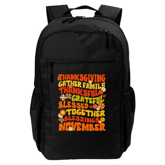 Thankful Grateful Blessed Fall Family Gathering Daily Commute Backpack