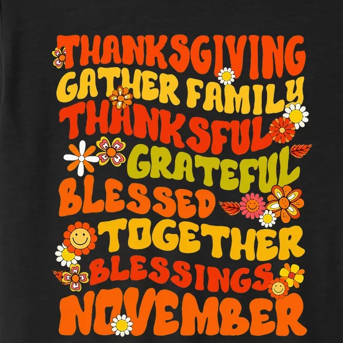 Thankful Grateful Blessed Fall Family Gathering ChromaSoft Performance T-Shirt