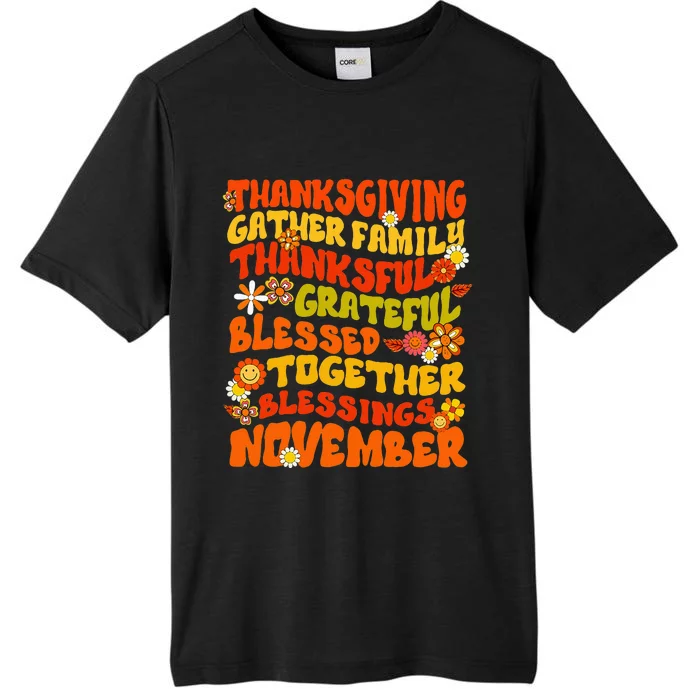 Thankful Grateful Blessed Fall Family Gathering ChromaSoft Performance T-Shirt