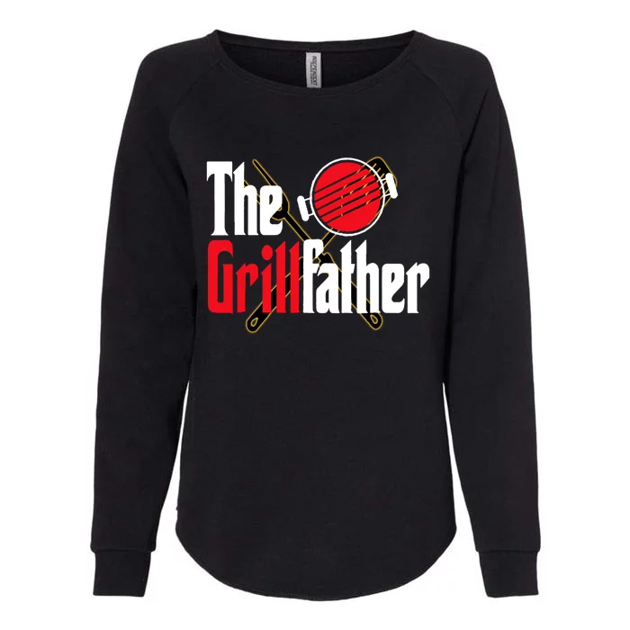 The Grillfather Bbq Grill Smoker Dad Grilling Barbecue Chef Cute Gift Womens California Wash Sweatshirt