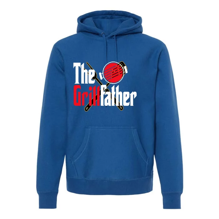 The Grillfather Bbq Grill Smoker Dad Grilling Barbecue Chef Cute Gift Premium Hoodie