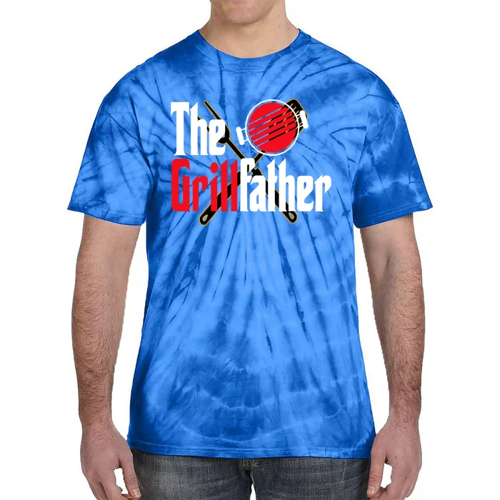 The Grillfather Bbq Grill Smoker Dad Grilling Barbecue Chef Cute Gift Tie-Dye T-Shirt