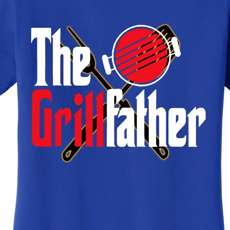 The Grillfather Bbq Grill Smoker Dad Grilling Barbecue Chef Cute Gift Women's T-Shirt