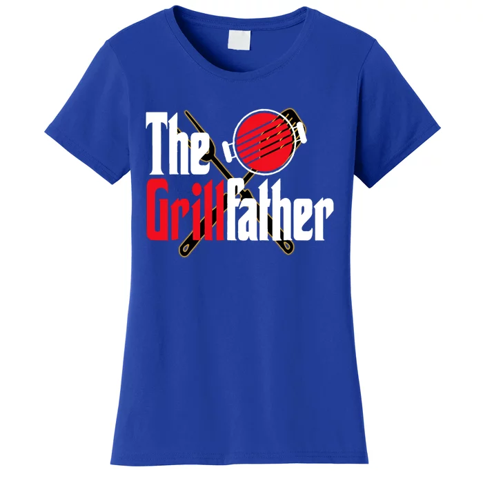 The Grillfather Bbq Grill Smoker Dad Grilling Barbecue Chef Cute Gift Women's T-Shirt