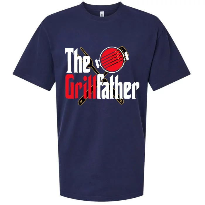 The Grillfather Bbq Grill Smoker Dad Grilling Barbecue Chef Cute Gift Sueded Cloud Jersey T-Shirt