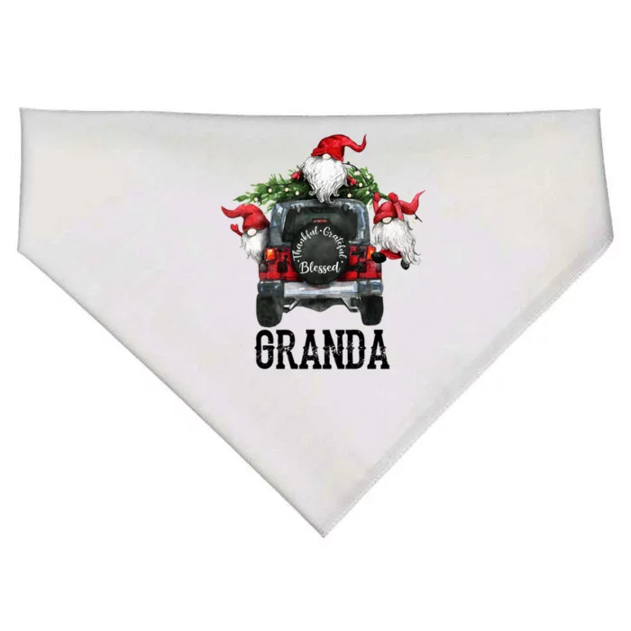 Thankful Grateful Blessed Granda Grandpa Gift Cool Gift USA-Made Doggie Bandana