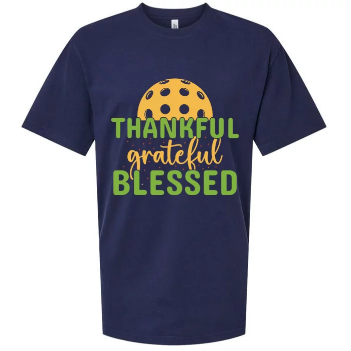 Thankful, Grateful, Blessed Pickleball Gift For Player Team Sport Sueded Cloud Jersey T-Shirt