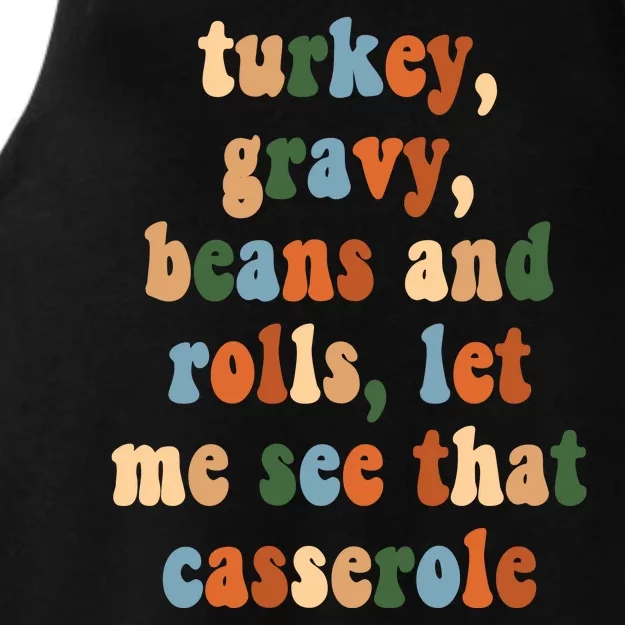 Turkey Gravy Beans And Rolls Funny Thanksgiving Ladies Tri-Blend Wicking Tank