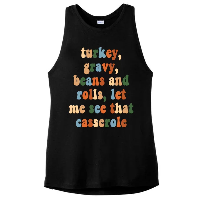 Turkey Gravy Beans And Rolls Funny Thanksgiving Ladies Tri-Blend Wicking Tank