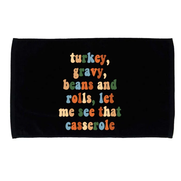 Turkey Gravy Beans And Rolls Funny Thanksgiving Microfiber Hand Towel