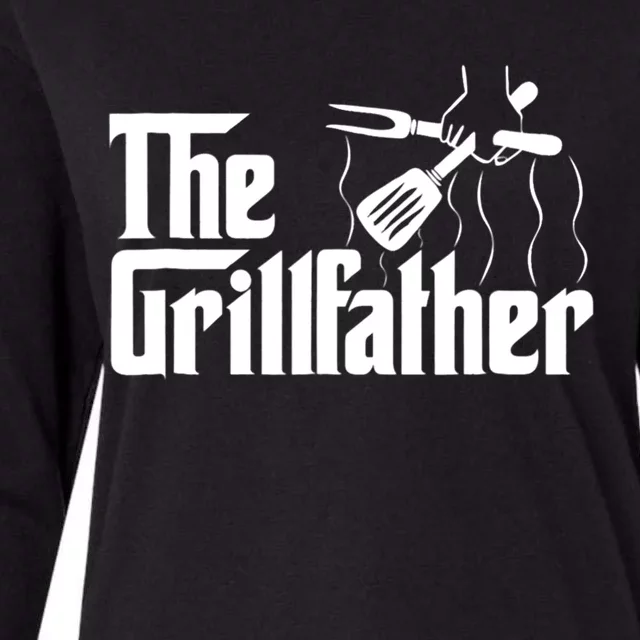 The Grillfather Bbq Grill And Smoker Barbecue Chef Gift Womens Cotton Relaxed Long Sleeve T-Shirt