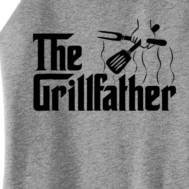 The Grillfather Bbq Grill And Smoker Barbecue Chef Gift Women’s Perfect Tri Rocker Tank