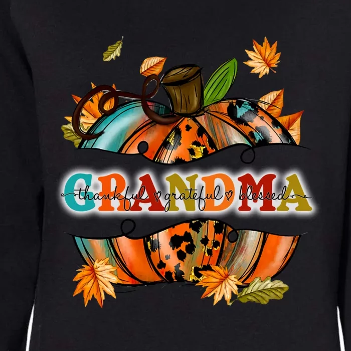 Thankful Grateful Blessed Grandma Pumpkin Cute Gift Womens California Wash Sweatshirt