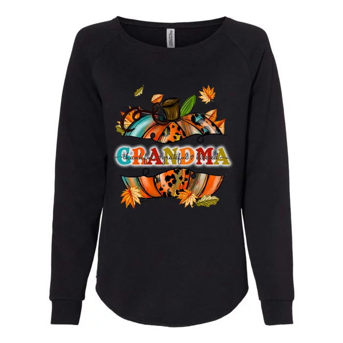 Thankful Grateful Blessed Grandma Pumpkin Cute Gift Womens California Wash Sweatshirt