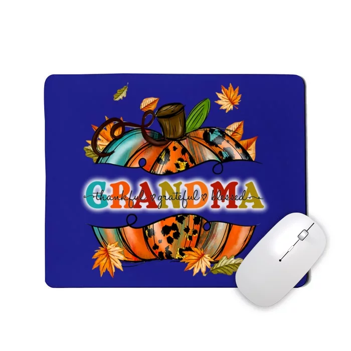 Thankful Grateful Blessed Grandma Pumpkin Cute Gift Mousepad