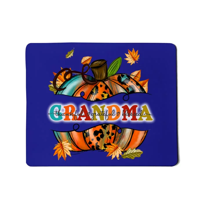 Thankful Grateful Blessed Grandma Pumpkin Cute Gift Mousepad