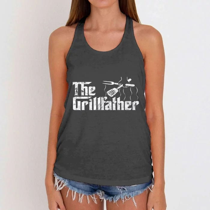 The Grillfather Bbq & Grilling Vintage Chef Women's Knotted Racerback Tank