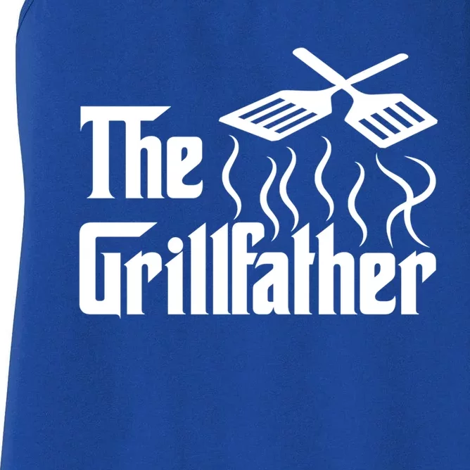 The Grillfather Bbq Grill And Smoker Barbecue Chef Gift Women's Racerback Tank