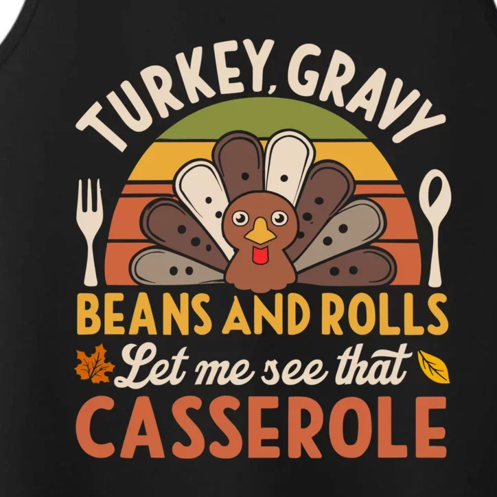 Turkey Gravy Beans And Rolls Let Me See That Casserole Family Thanksgiving Performance Tank