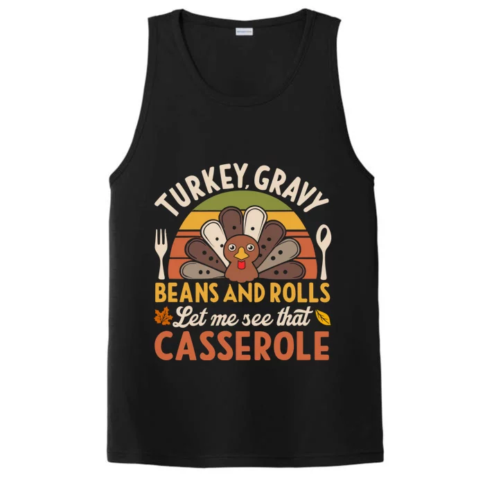 Turkey Gravy Beans And Rolls Let Me See That Casserole Family Thanksgiving Performance Tank