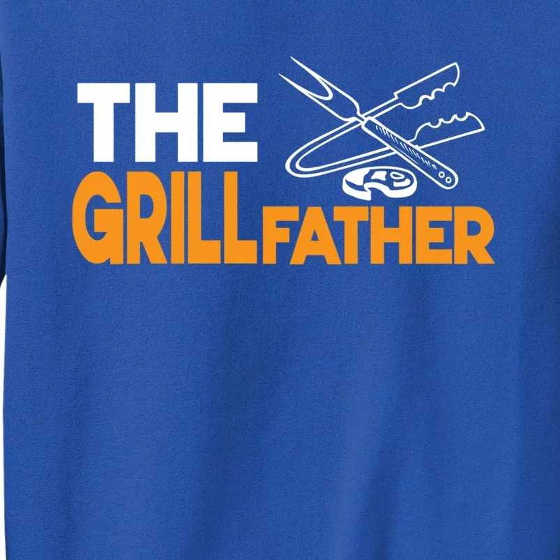 The Grillfather Bbq Griller Smoker Funny Barbecue Chef Dad Funny Gift Tall Sweatshirt