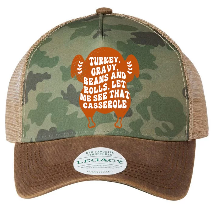 Turkey Gravy Beans & Rolls Casserole Thanksgiving Funny Cute Legacy Tie Dye Trucker Hat