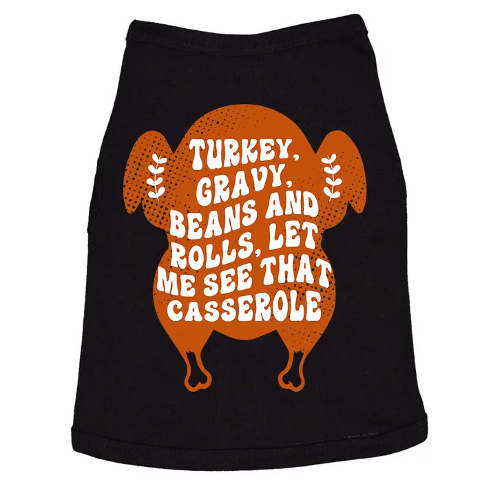 Turkey Gravy Beans & Rolls Casserole Thanksgiving Funny Cute Doggie Tank