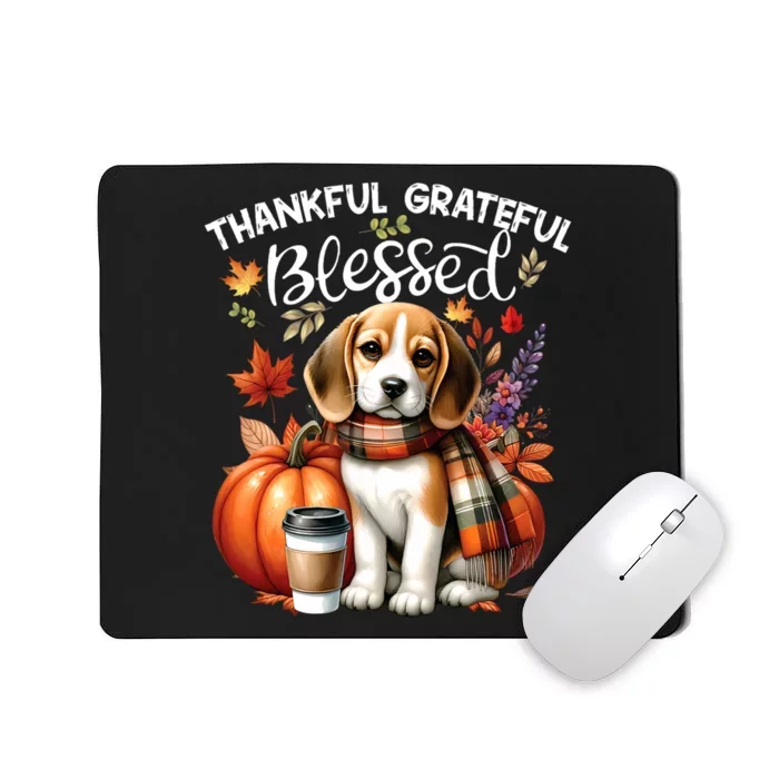 Thankful Grateful Blessed Beagle Dog Happy Fall YAll Autumn Mousepad