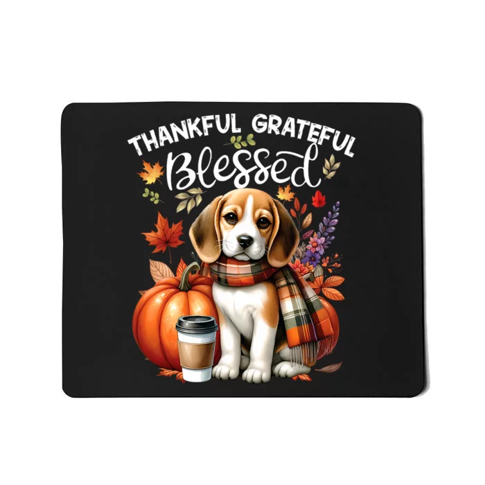 Thankful Grateful Blessed Beagle Dog Happy Fall YAll Autumn Mousepad