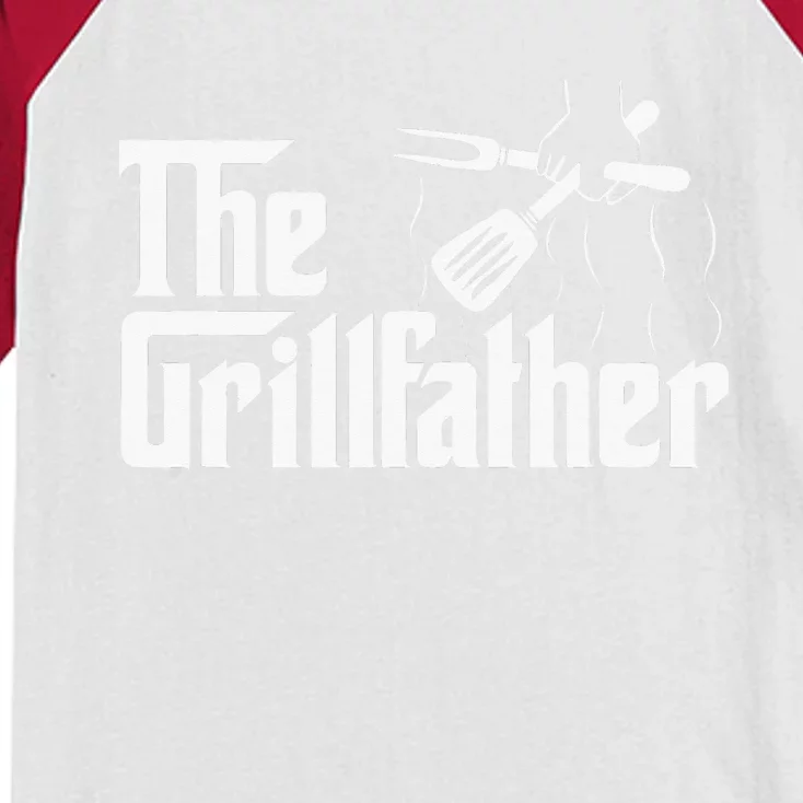 The Grillfather BBQ Grill & Smoker Barbecue Chef Kids Colorblock Raglan Jersey