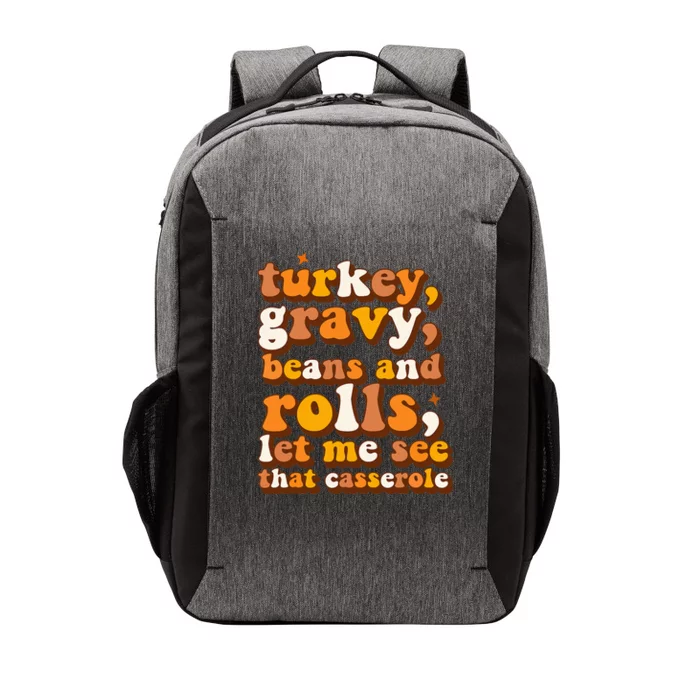 Turkey Gravy Beans & Rolls Casserole Thanksgiving Funny Cute Vector Backpack