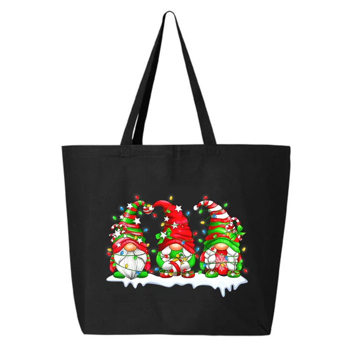 Three Gnomes Buffalo Plaid Ugly Sweater Xmas Christmas Gifts 25L Jumbo Tote