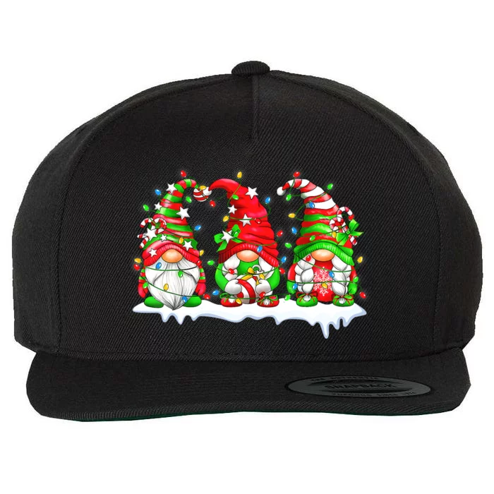 Three Gnomes Buffalo Plaid Ugly Sweater Xmas Christmas Gifts Wool Snapback Cap