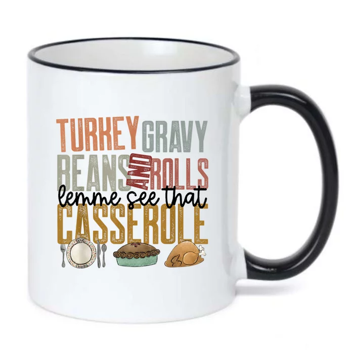 Turkey Gravy Beans And Rolls Let Me See That Casserole Family Thanksgiving Black Color Changing Mug