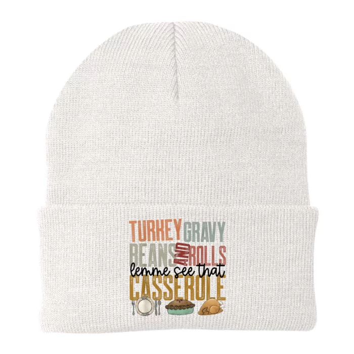 Turkey Gravy Beans And Rolls Let Me See That Casserole Family Thanksgiving Knit Cap Winter Beanie