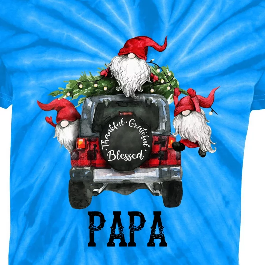 Thankful Grateful Blessed Papa Grandpa Gift Kids Tie-Dye T-Shirt