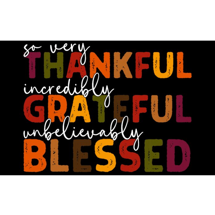 Thankful Grateful Blessed Thankful Blessed Thanksgiving Bumper Sticker