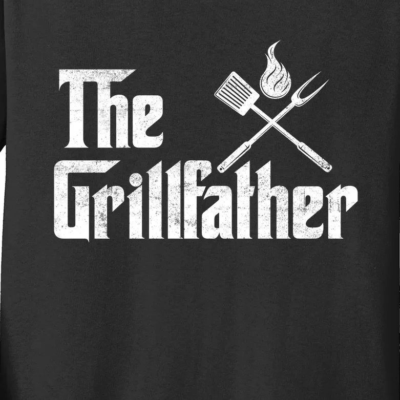 The Grillfather BBQ T Kids Long Sleeve Shirt