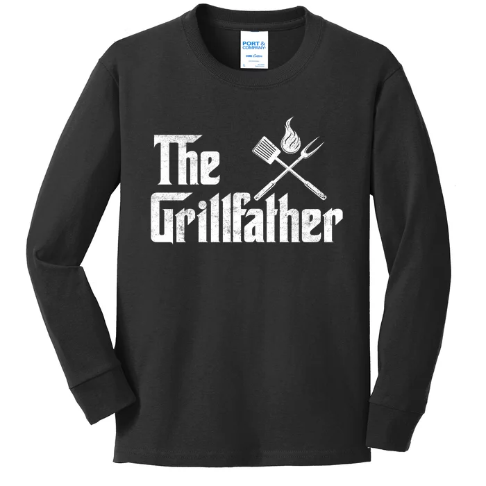 The Grillfather BBQ T Kids Long Sleeve Shirt