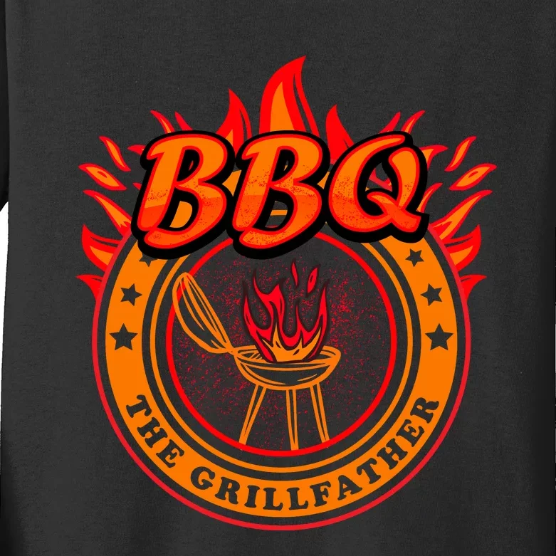 The Grillfather BBQ T Kids Long Sleeve Shirt