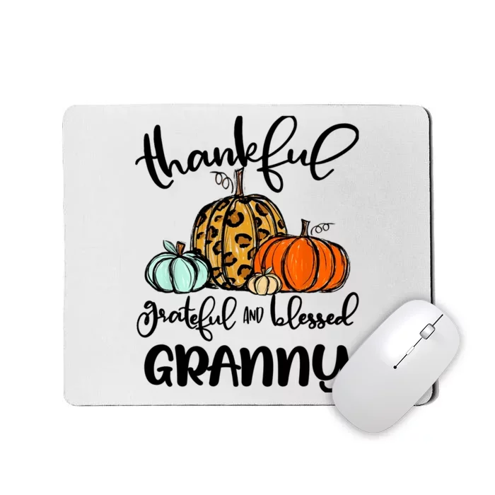 Thankful Grateful Blessed Granny Pumpkin Fall Thanksgiving Mousepad