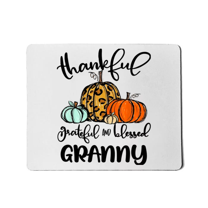 Thankful Grateful Blessed Granny Pumpkin Fall Thanksgiving Mousepad