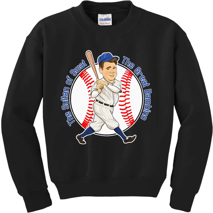 The Great Bambino Baseball Home Run Hitter Kids Sweatshirt